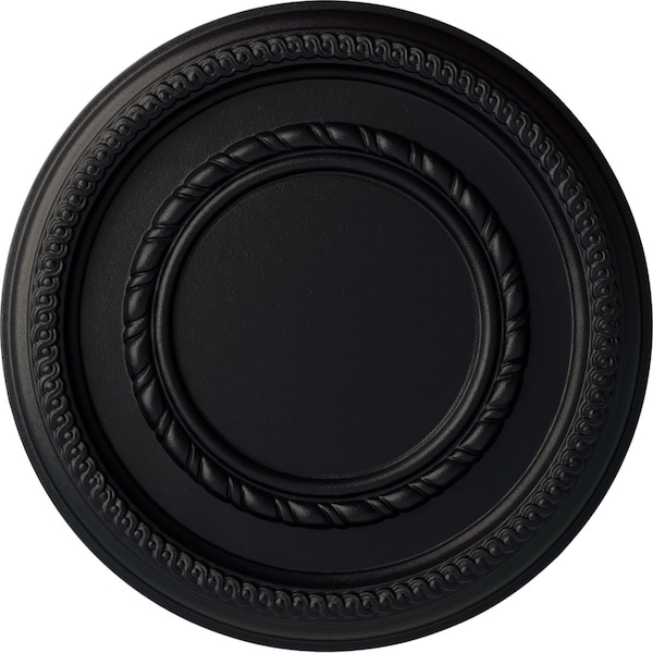 Ekena Millwork Federal Roped Small Ceiling Medallion (Fits Canopies up to 6"), 12 5/8"OD x 1 1/8"P, Steel Gray CM12FESGS - main